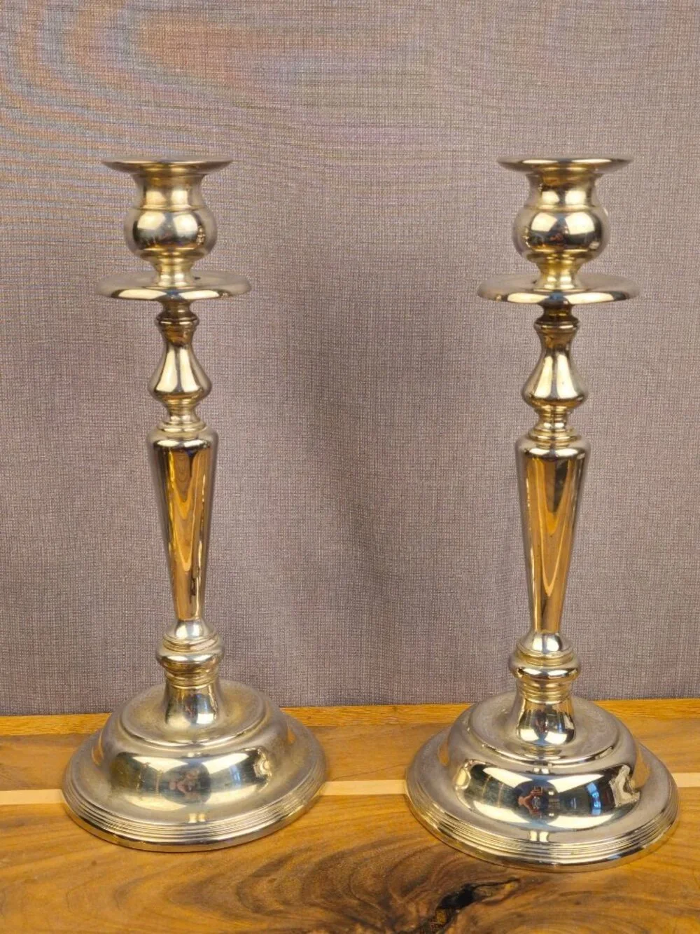 Vintage Silver-Plated Candle Holders Set Of 2 With Classic Design - 11 Inches Ta